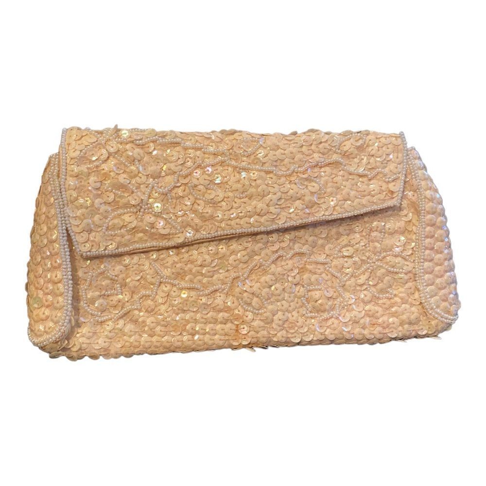 𝅺vintage beaded sequin clutch bag
